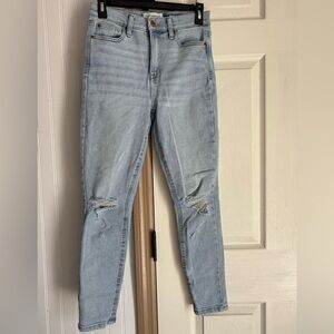 Celebrity Pink Distressed Light Denim Skinny Jeans